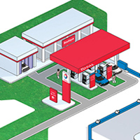 illustration isomtrique - visuel 3d prsent dans le rapport de developpement durable d'Engie-GDF de 2005